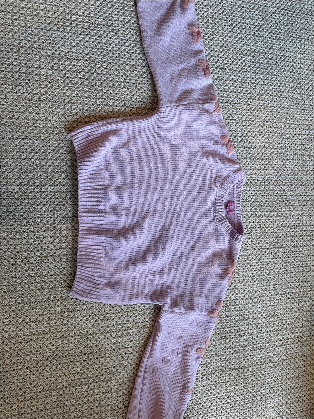 miami Lilac Knit Sweater with Heart Embellishments